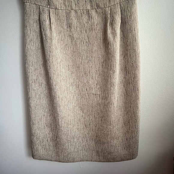 NWT Tahari Arthur S. Levine Valerie Light Caramel Sleeveless Beaded Dress - Picture 3 of 11